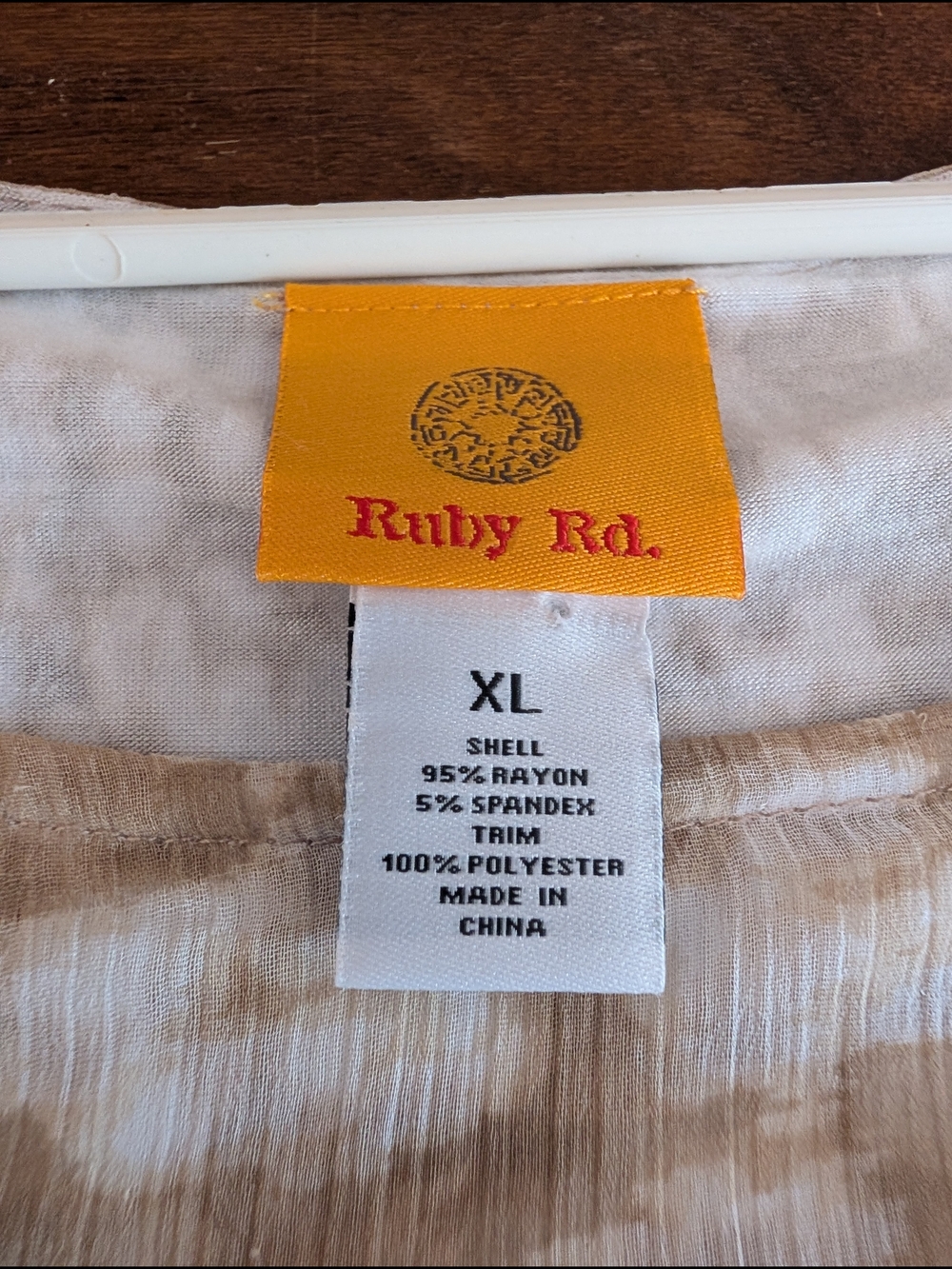 Ruby Rd. Cream & White Layered Printed Tunic Top - Picture 4 of 5